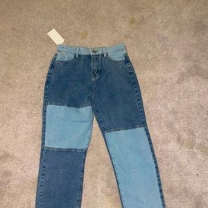 Brand new Multi-patch/color Mom jeans!